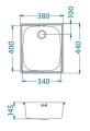 BASIC 10 SAT 38x44 1K zlew wpuszczany. małe sito