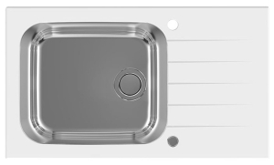 GLASSIX 40 PUSH UP 860x500mm satyna - biały