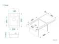 ATROX 10 kol. 81 BETON zlew Granital (400 x 500) 1 kom. z syfonem POP-UP 3 1/2"