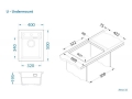 ATROX 10 kol. 81 BETON zlew Granital (400 x 500) 1 kom. z syfonem POP-UP 3 1/2"