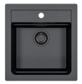 ATROX 20 BLACK EDITION kol. 91 CZARNY zlew Granital 1 kom. z syfonem manualny 3 1/2" - SYFON BLACK