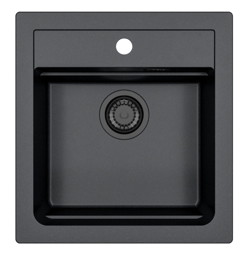 ATROX 20 BLACK EDITION kol. 91 CZARNY zlew Granital 1 kom. z syfonem manualny 3 1/2" - SYFON BLACK