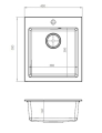 BOOGIE 20 kol. 81 beton (45x50) zlew Granital z syfonem manualnym