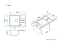 Intermezzo 40 beton 81 (68x48) z syfonem manualnym