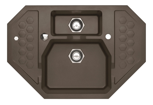 SENSUAL 60 kol. 03 chocolate (90x61) zlewl Granital+ narożny 1,5kom. z syfonem POP-UP
