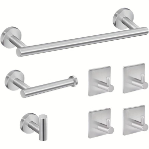 Zestaw wieszaków łazienkowych na ręczniki 7 elementów kol. inox