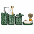 Zestaw łazienkowy ceramiczny 4 elementy zielony dozownik mydelniczka