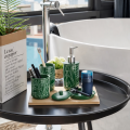 Zestaw łazienkowy ceramiczny 4 elementy zielony dozownik mydelniczka