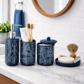 Zestaw łazienkowy Botan ceramiczny 4 el niebieski dozownik mydelniczka