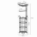 Stojak na papier toaletowy wolnostojący metalowy z półką czarny loft uchwyt organizer