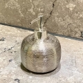 Dozownik do mydła w płynie ELEGANT srebrny ceramiczny dekoracyjny łazienka