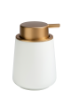Dozownik do mydła w płynie ceramiczny biały złoty 400 ml łazienkowy