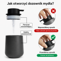 Dozownik do mydła ceramiczny czarno złoty łazienkowy stojący glamour