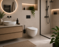 Szczotka WC czarna z pojemnikiem aluminium wisząca/stojąca