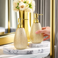 Złoty ceramiczny dozownik na mydło płyn ELEGANT 350 ML glamour stojący