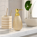 Złoty ceramiczny dozownik na mydło płyn ELEGANT 350 ML glamour stojący