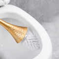 Szczotka WC toaletowa ERGO  złota z pojemnikiem młotkowana designerska
