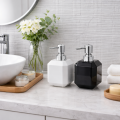 Dozownik do mydła płynu czarny 300 ml ceramiczny elegancki łazienka