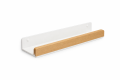 Półka łazienkowa ścienna metal + drewno 50 cm WOOD kol. biały