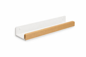 Półka łazienkowa ścienna metal + drewno 50 cm WOOD kol. biały