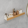 Półka łazienkowa ścienna metal + drewno 50 cm WOOD kol. biały