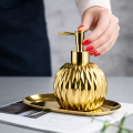 Złoty dozownik do mydła płynu ceramiczny glamour kula akcesoria łazienkowe