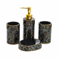 Mydelniczka łazienkowa ceramiczna ONYX czarna złota glamour podstawka na mydło
