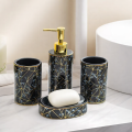 Mydelniczka łazienkowa ceramiczna ONYX czarna złota glamour podstawka na mydło