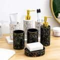 Mydelniczka łazienkowa ceramiczna ONYX czarna złota glamour podstawka na mydło
