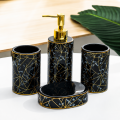 Mydelniczka łazienkowa ceramiczna ONYX czarna złota glamour podstawka na mydło