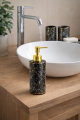 Dozownik do mydła ceramiczny ONYX czarny ze złotem 300ml  glamour