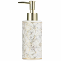 Dozownik do mydła ceramiczny ONYX biało złoty marmur 300ml