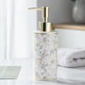 Dozownik do mydła ceramiczny ONYX biało złoty marmur 300ml