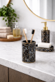 Kubek łazienkowy ceramiczny ONYX marmur czarny ze złotem
