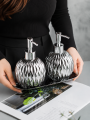 Srebrny dozownik do mydła płynu ceramiczny glamour kula akcesoria łazienkowe